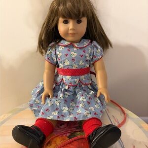 Floral Dress Doll with Red Accents